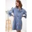 Fried Sand Vintage Wash Denim Loose Lantern Sleeve Shirt Dress Popular