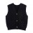 Women Clothing Autumn French Minority Towel Knitted V neck Pocket Cardigan Sweater Vest