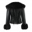 Women Clothing Autumn Winter Big Fur Collar Waist Controlled Short Jacket Leather Coat