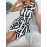 Women Clothing Spring Summer Printed Sleeveless Lace up Fitted Waist Shirt Dress