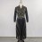 Faux Two Piece Long Dress Gold Pattern Set Collar Tight Waist Slimming Pleated Autumn Dress for Women