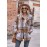 Autumn Winter Women Clothing Hooded Casual Coat Casual Mid Length Plaid Shirt for Women