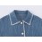 Autumn Women Polo Collar Frayed Hem Denim Jacket