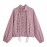 Women Clothing Simple Casual Long Sleeve Stand Collar Adjustable Lace up Plaid Coat
