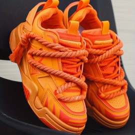 New Men's Low-top Skateboard Shoes Fashion Braids Casual Shoes Walking Shoes Trendy Comfortable Soft-soled Shoes Street Sneakers