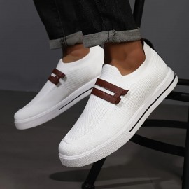 Men'S Breathable Low-Top Skate Sneakers - All-Season Comfort with EVA Cushioning Sole, Round Toe Design & Arch Support - Lightweight Streetwear Skate Shoes for Casual, New Balanced Women Skateboarding Shoes, Mens Shoes Sneaker, Men Sneaker, Men Shoe