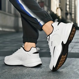 Men's All-Season Mid-Top Sneakers - Upper & Sole, Plaid Lace-Up Running Shoes, Round Toe Comfortable Athletic Footwear for Gym,, Casual Wear - All-Season Versatile (Suitable for)