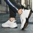 Men's All-Season Mid-Top Sneakers - Upper & Sole, Plaid Lace-Up Running Shoes, Round Toe Comfortable Athletic Footwear for Gym,, Casual Wear - All-Season Versatile (Suitable for)