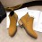 Retro Korean-style Niche Design Pointed-Toe -Lined Chunky Heel Versatile Fashion Short Boots | High Top, Fabric Upper and Insole, PVC Sole, Slip-On Closure, Solid Color, Casual Style for Fall/Winter