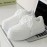 Men'S & Women'S Chunky Platform Sneakers - Low-Top White Faux Cover Lace-Up Chunky Platform Shoes with Cushioned PVC Sole, Minimalist Round-Toe Design & Arch Support - Casual Casual Attire, Versatile for Faux Denim & Dresses - Unisex Comfortable Sne