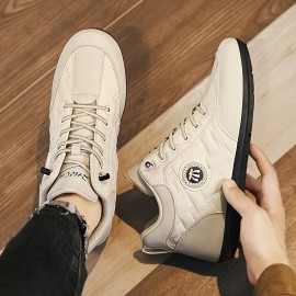 Men's Casual Sneakers - Breathable PU Upper & Non-Slip Rubber Sole, Lace-Up Low-Top Round Toe Design, All-Season Comfort for Outdoor Sports & Casual Attire, Streetwear Shoes, Stylish Street Shoes, Fabric Lined Interior