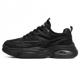 Men's & Unisex Thick-Soled Sneakers - Breathable  Upper & PVC Sole, Low-Top Lace-Up Casual Running Shoes Suitable for Gym,, Casual Attire - Heavy Tread Dad Sneakers