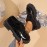 New Season Classic Round-Tip PU Deep-Well Sole Without Inner Liner Lace-Up Low-Heel(0.39-1.18inch) Casual Loafers