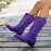 Fashion New Style Women's Chunky High-heeled Mid-calf Boots, New Slip-on Closure Embroidered Double-ear Pointed Toe Western Style Ethnic Style Boots, Women's Shoes with V-shaped Cut, Women Shoes