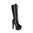 Women's Ultra-High Platform Pole Dance Boots - High Quality PU Cover Round-Toe Chunky Heel with Back Zipper Closure, Thick Platform & Sturdy Rubber Sole - Sexy Nightclub & Party Boots for Pole Dancing, Casual Attire - All- Glossy (Comfortable, Women