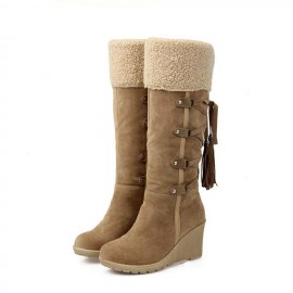 Women's Boots Tall Winter Snow Boots- Plus Size Heeled Mid Calf Boots for Women, Botas De Invierno Elegantes, Items Non-Slip Warm Boots