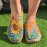 Women'S Sunflower Print Casual Sneakers - Vibrant Floral Design, Orange Base Color, Lightweight Fabric Upper, PU Sole, Comfortable All-Season Shoes for Casual Attire, Versatile Slipons|Casual Women'S Shoes|Comfortable Wear