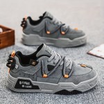 Men's Skate Sneakers - Comfortable Non-Slip Breathable Lace-Up Shoes with Thick Rubber Soles Suitable for All- Wear - Low-Top Round Toe Skate Shoes for Skateboarding, Casual & Everyday Use - Skate Shoes for Men