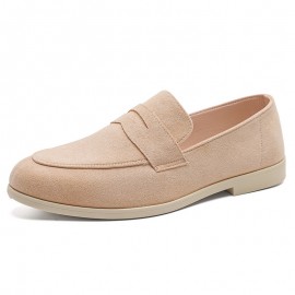 Men'S Korean Version British Style Round Toe Loafers | Lightweight Breathable Slip-On Casual Shoes, Upper, PVC Sole, Fabric Insole