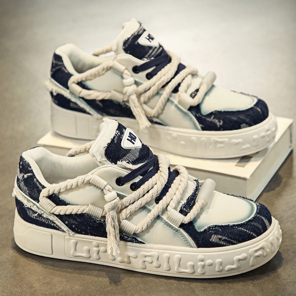 Men'S Sneakers with Dreadlock Bread Design, Comfortable for Casual Use, Durable, Versatile, And Trendy in Multiple Colors