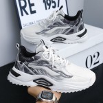 Men'S Breathable Trendy Dad Shoes | New Versatile Youth Casual Sports Shoes with and PVC Upper, Lace Closure, Low Top Design, Solid Color Pattern, Suitable for Spring/Fall