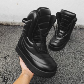Winter and Autumn Warmth-Resistant Small-Scale High-Top Sneakers Gypsum Shoes