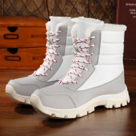 Women's Winter Snow Boots - Slip-Resistant Lace-Up High-Top Boots with Plush Lining, Thick Insulated Warmth, Cushioned Insole & Arch Support - Red Colorway, Winter Boots for Women, Snow Boots for Women, Snow Boots for Men, Women Shoes